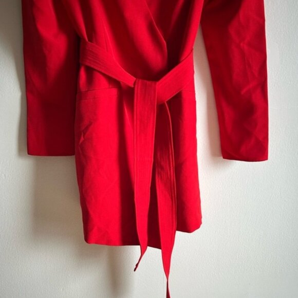 Adelyn Rae Sz M Camryn Red Blazer Puff Sleeves Belted Mini Dress - Picture 5 of 10